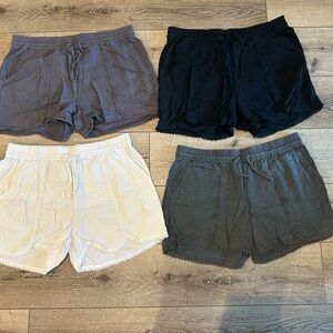 Women's Casual Shorts - Black, Gray, Cream, Dark Green